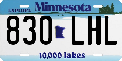 MN license plate 830LHL