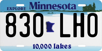 MN license plate 830LHO
