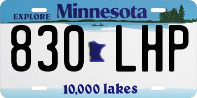 MN license plate 830LHP