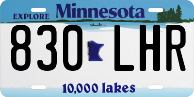 MN license plate 830LHR