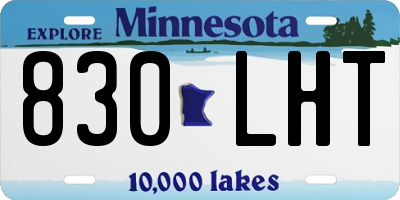 MN license plate 830LHT