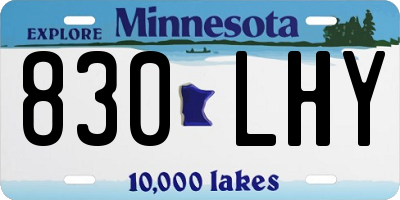 MN license plate 830LHY