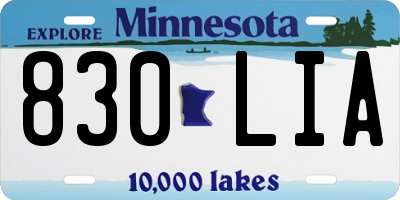 MN license plate 830LIA