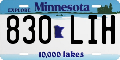 MN license plate 830LIH