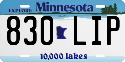 MN license plate 830LIP
