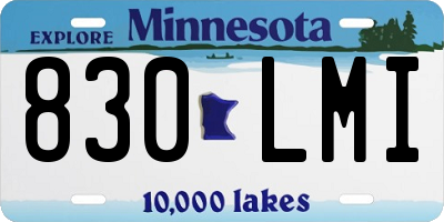 MN license plate 830LMI