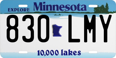 MN license plate 830LMY