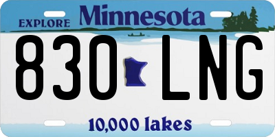 MN license plate 830LNG