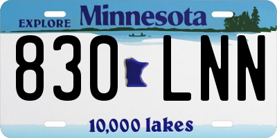 MN license plate 830LNN