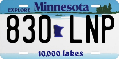 MN license plate 830LNP