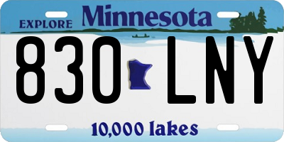 MN license plate 830LNY