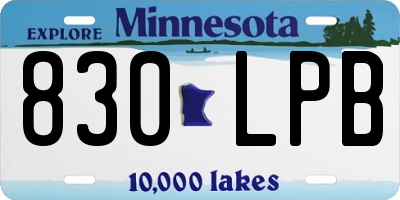 MN license plate 830LPB
