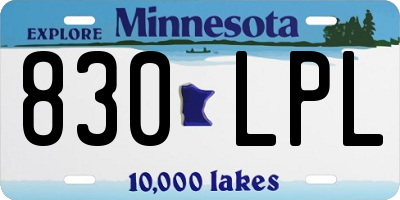 MN license plate 830LPL