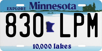 MN license plate 830LPM