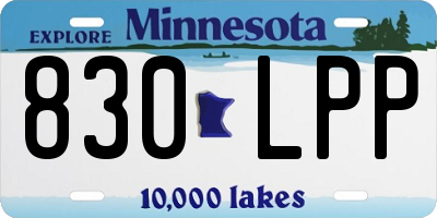 MN license plate 830LPP