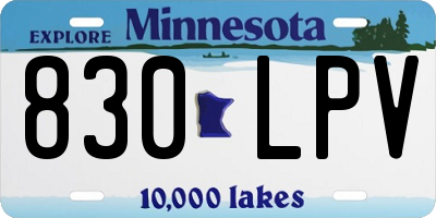 MN license plate 830LPV