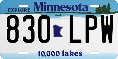 MN license plate 830LPW