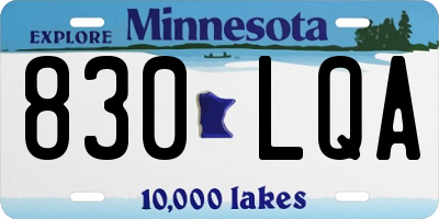 MN license plate 830LQA