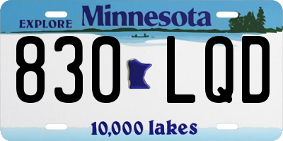 MN license plate 830LQD