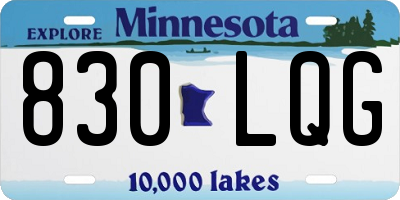MN license plate 830LQG
