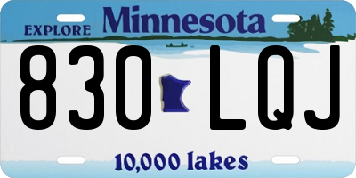 MN license plate 830LQJ