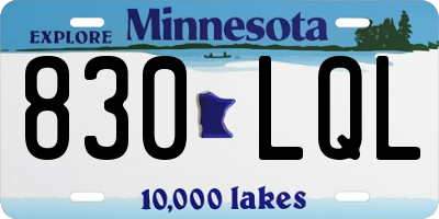 MN license plate 830LQL