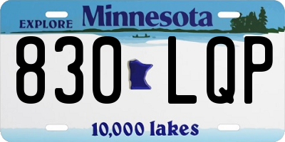 MN license plate 830LQP