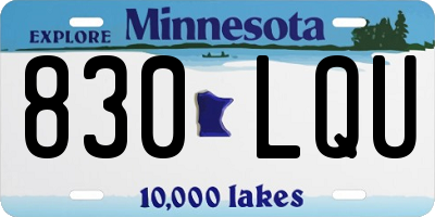 MN license plate 830LQU