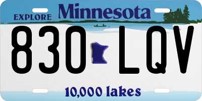 MN license plate 830LQV