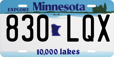 MN license plate 830LQX