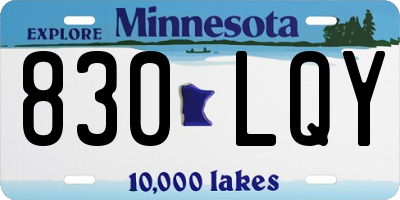 MN license plate 830LQY
