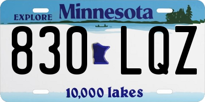 MN license plate 830LQZ