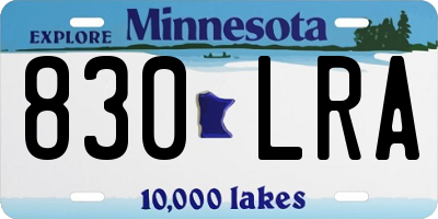 MN license plate 830LRA