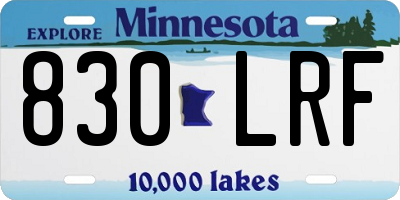 MN license plate 830LRF