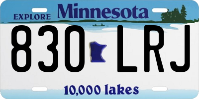 MN license plate 830LRJ