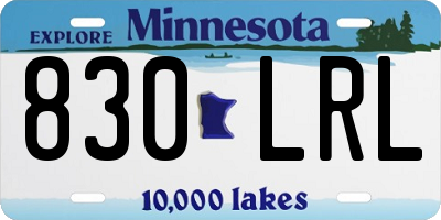 MN license plate 830LRL