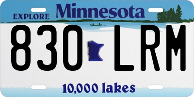 MN license plate 830LRM