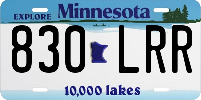 MN license plate 830LRR