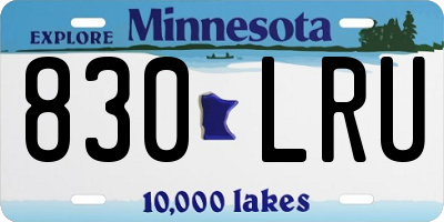 MN license plate 830LRU