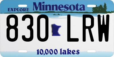 MN license plate 830LRW