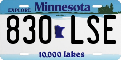 MN license plate 830LSE