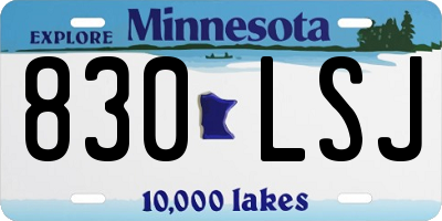 MN license plate 830LSJ