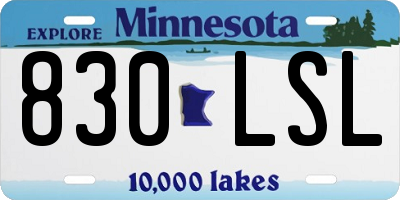 MN license plate 830LSL