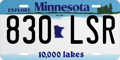 MN license plate 830LSR