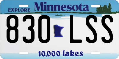 MN license plate 830LSS