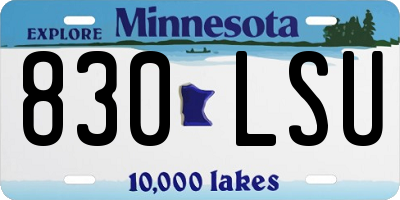 MN license plate 830LSU