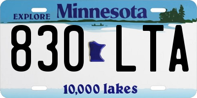 MN license plate 830LTA