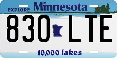 MN license plate 830LTE