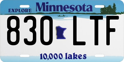 MN license plate 830LTF