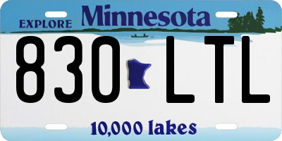 MN license plate 830LTL